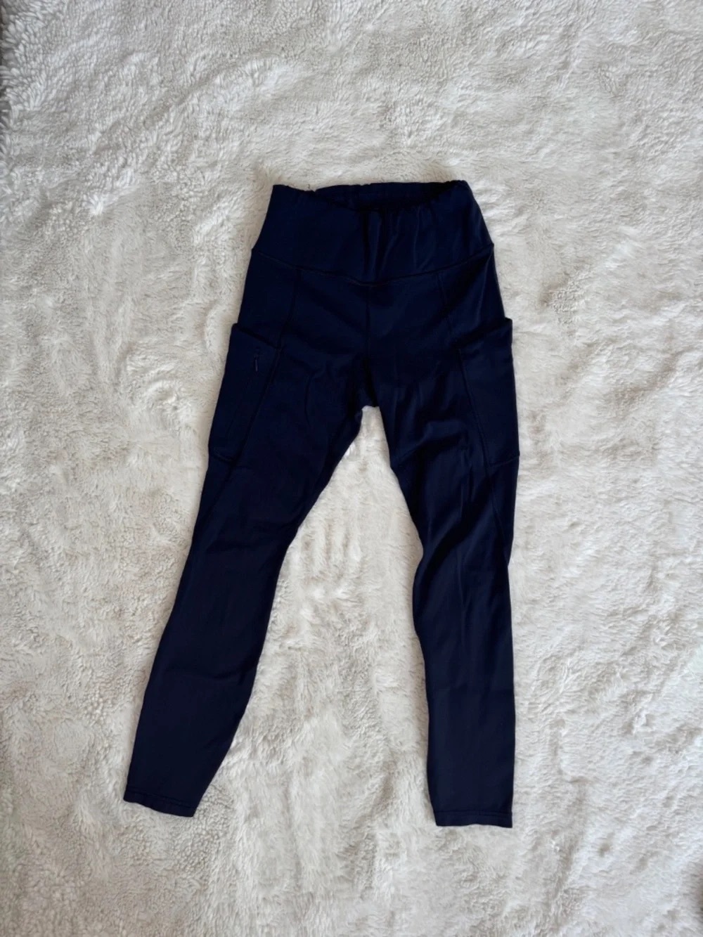 Kids Navy Active Leggings with High Waist